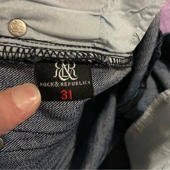 Rock & Republic rhinestone pocket bootcut jeans Size 31 - Picture 8 of 10